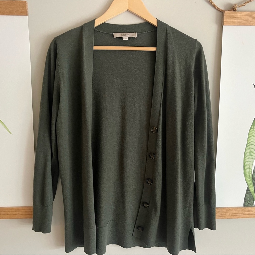 LOFT Deep Green Knit Sweater